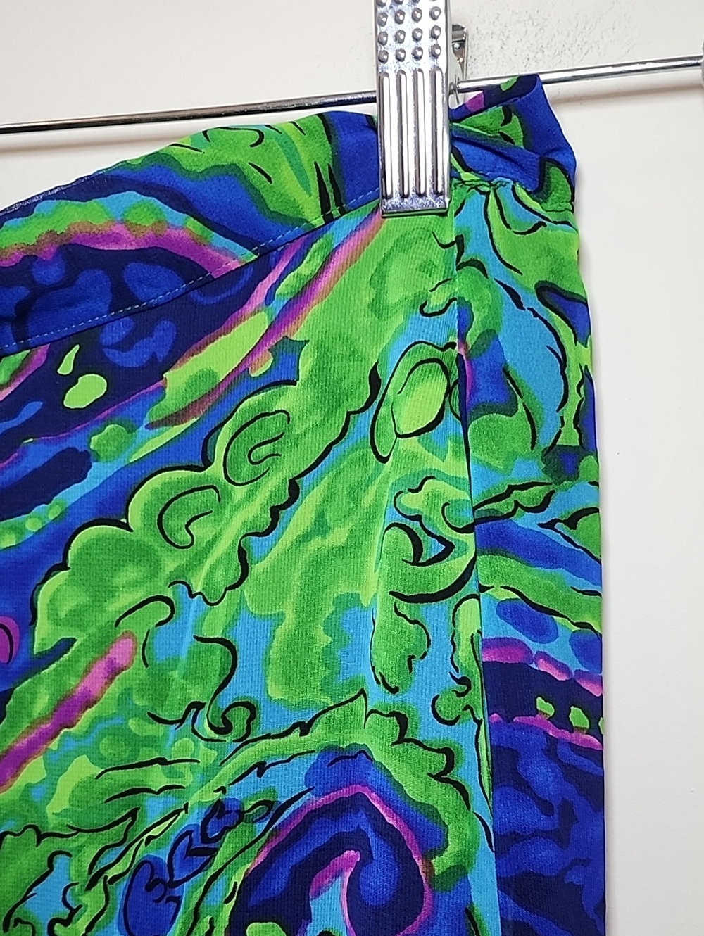 Show Me Your Mumu Vibrant Green & Blue Paisley Maxi Wrap Skirt size Small - Picture 5 of 16